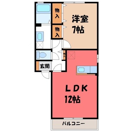 小山駅 バス13分  小山高専入口下車：停歩15分 2階の物件間取画像